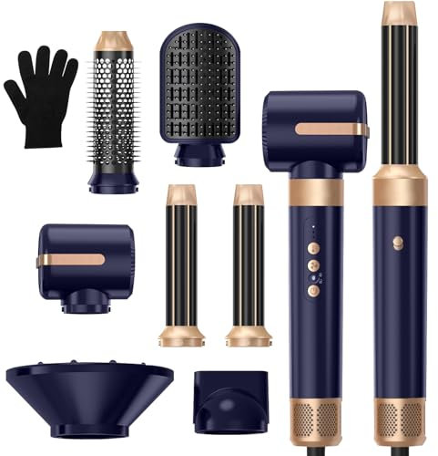 Cepillo Secador de Pelo Air Styler 7 EN 1, Moldeador de Pelo, Hair Styler, Dar Volumen, Doblar, Suavizar, 1400w Secador Pelo Profesional con Difusor