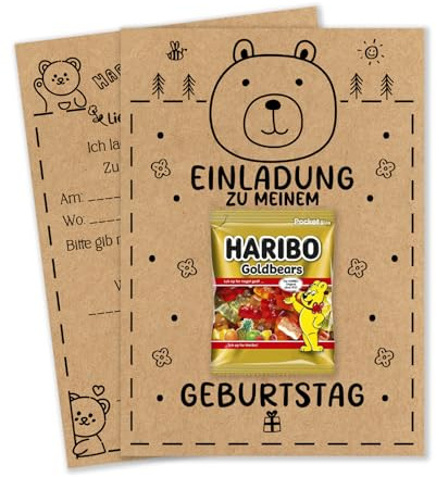 Vielucks 15 x KINDER Einladungskarten - Kraftpapier - Original - DIN A6,Kreativität Einladungskarten Kindergeburtstag Junge Mädchen,Geburtstagseinladungen,Partyeinladungen,Party Karten (Tragen)