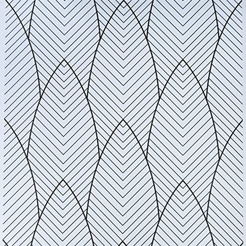 FENTIS Black and White Stripe Self Adhesive Wallpaper Peel and Stick Lines Contact Paper Sticky Back Plastic Vinyl Film Modern Tree Removable Waterproof Roll for Bathroom Kitchen 44.5x1000cm