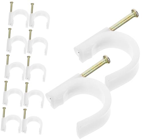 SHINEOFI 50pcs U-clamp Cable Wire Clip Cable Staple Extension Cord Clip Outdoor Holder