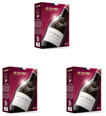 J.P. Chenet - Original Cabernet Syrah Rotwein aus Pays d'Oc, Frankreich - Großpackungen Wein Bag in Box 3l (1 x 3 L) (Packung mit 3)