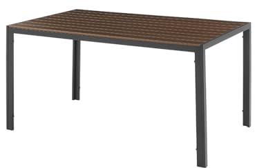 Riess Ambiente Moderner Gartentisch DESIGNO - 150cm - Dunkelbraun schwarz -Aluminium wetterfest Outdoor Esstisch