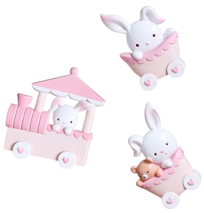 Sosoport Kaninchen Zubehör Mit Mini Zug Ornamenten Häschen Dekoration Für Kuchen Osterhasen Kuchenfigur Aus Robustem Für Partys Und Festlichkeiten