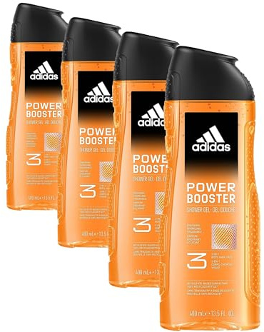 Shower Gel - Power Booster by Adidas for Men - 13.5 oz Shower Gel (Lot de 4)