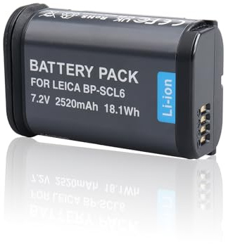 WoskjXas 2520mAh Akku Kompatibel mit Leica Q2 Q3 | Ersatzbatterie BP-SCL6 7.2V 18.1Wh