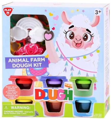 PlayGo Knetset Bauernhoftiere Spielset - 6 Bunte Knetdosen