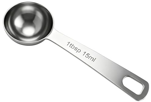Tablespoon Measuring Spoon 1 Tbsp 2 Pcs, 15ml Stainless Steel Measuring Spoon with Long Handle Table Spoon Measuring Scoop for Kitchen Cooking Coffee Scoop for Tea Powder (Silver)