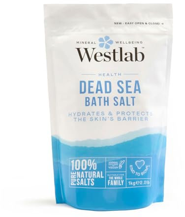 Westlab - Soothing Dead Sea Salt - 5kg Resealable Pouch - 100% Natural, Pure & Unscented Mineral Salts - Nourishes & Soothes Dry, Irritated Skin