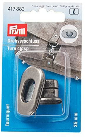 Prym 1 417883 Taschen altsilber Drehverschluss, Silber, On Size