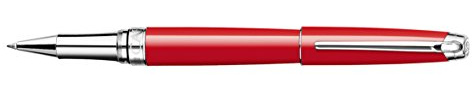 Caran d'Ache Leman, versilberter Tintenroller, Mattschwarz Rollerball Pen Red