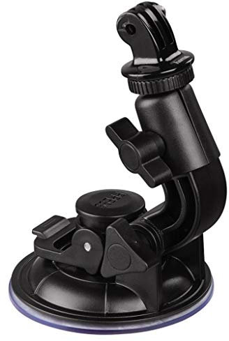 Hama | Trípode con Ventosa para GoPro (para Cámaras Digitales con conexión de 1/4, Cabeza 3D con Rotación de 360º, Ideal para Soporte de Coche, Universal) Color Negro.