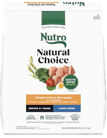 Nutro Natural Choice Senior Dog Food, Large Breed Dry Dog Food, Chicken and Brown Rice, 30 lbs.