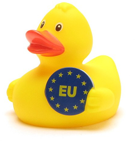 Duckshop I Badeente Europa I Quietscheentchen I Quietscheente I L: 8 cm I Geschenk für Politik-Interessierte I Präsent Sammler