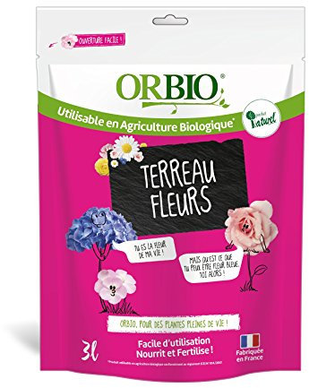 OR BRUN Terreau Fleurs, Rose, 3 L