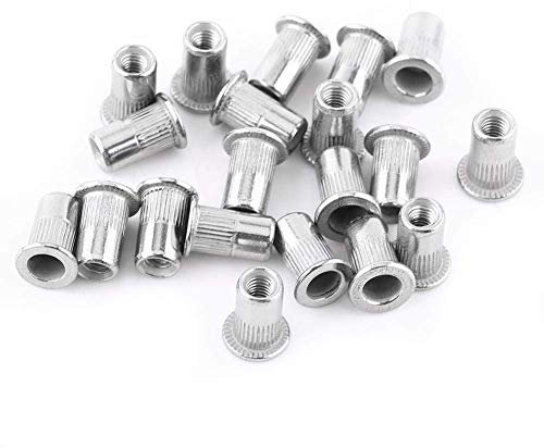 20 tuercas de remache roscadas M5 de cabeza plana de acero inoxidable remache tuercas ciegas de aluminio (M5 x 20)
