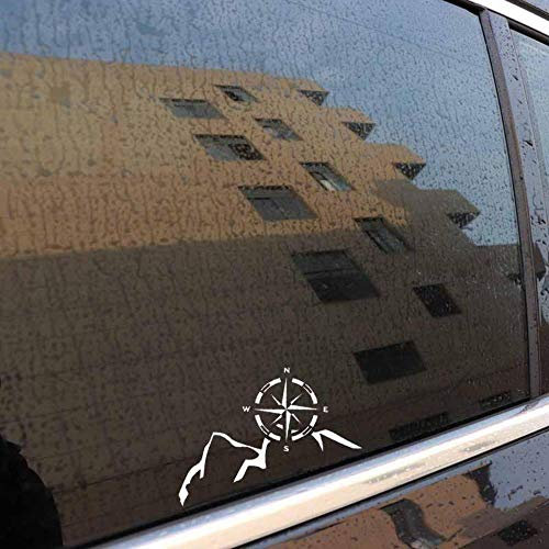 Stukk Stickers Berg Navigation Kompass Spaßfenster Stoßfänger Vinyl Aufkleber Aufkleber 15,2 cm x 8.5cm - Weiß