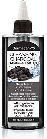 Dermactin-TS Cleansing Charcoal Micellar Water Makeup Remover - Face Cleanser and Oil Minimizer 170 millilitre