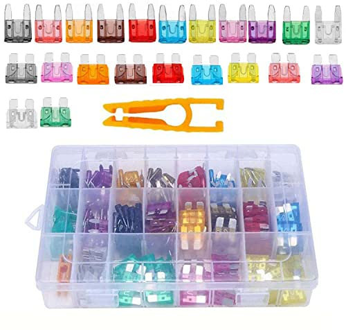 300 Stück Auto Sicherungen, Mini Flachsicherungen, Standard Sicherungen Auto, Mini Kfz Sicherungen Set mit Aufbewahrungskoffer, Auto Blade Sicherung Set, für PKW/Wohnmobil/LKW/Motorrad