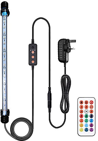 VARMHUS LED Aquarium Light with Timer for Sunrise and Sunset (37cm, RGB)