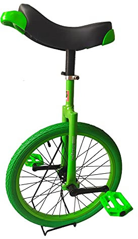 Einrad Gelbgrün Einräder für Erwachsene Kinder, Stahlrahmen, 20 Zoll Heavy Duty Einrad-Laufrad für Teenager Frau Junge, Berg Im Freien (Color : Green)