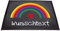 Personalisierte Regenbogen Fußmatte mit Wunschname/Wunschtext | Waschbar | rutschfest | Innen & Außen | (Regenbogen Pfote)