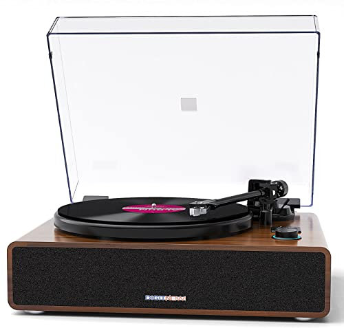 DIGITNOW! Giradischi Vinile,Giradischi Bluetooth con Altoparlanti Stereo HiFi Integrati, Giradischi Vintage, Funzione da Vinile a MP3/Phono Preamp/Aux-in/RCA