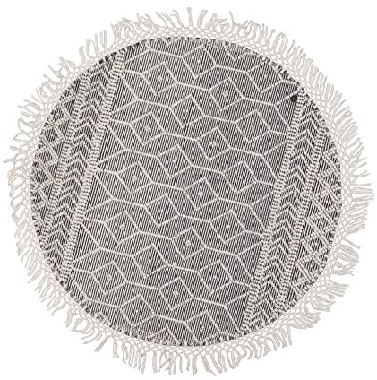 TOM TAILOR | Runder Colored Macrame Teppich | Two | aus 90% Schurwolle 10% Baumwolle | handgewebt | Farbe: Grau | 140 cm