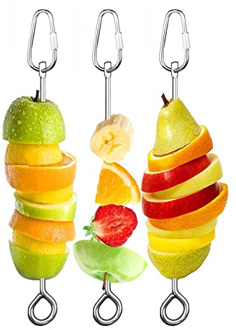 Bird Cage Food Holder Parrot Fruit Vegetable Skewer Bird Cage Feeder Foraging Toy for Budgie Parakeet Macaw