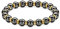 Magnetisches Armband für Männer und Frauen, Hämatit-Armband, verbessert den Schlaf, lindert Gelenkschmerzen, beseitigt statische Elektrizität (A-Klasse-Magnet + Bräunlich Gelb, （10MM, 7,87 Zoll）)