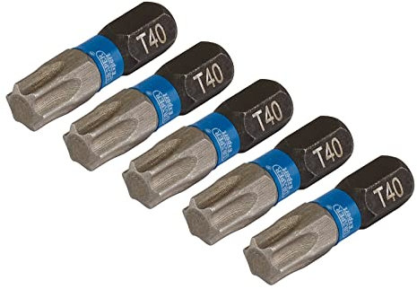 Draper 05497 TX-Star Impact Screwdriver Bits, T40 x 25mm (Pack of 5)
