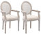 Vente-unique-Stuhl mit Armlehnen 2er-Set - Rohrgeflecht, Stoff & Kautschukholz - Beige - Antoinette