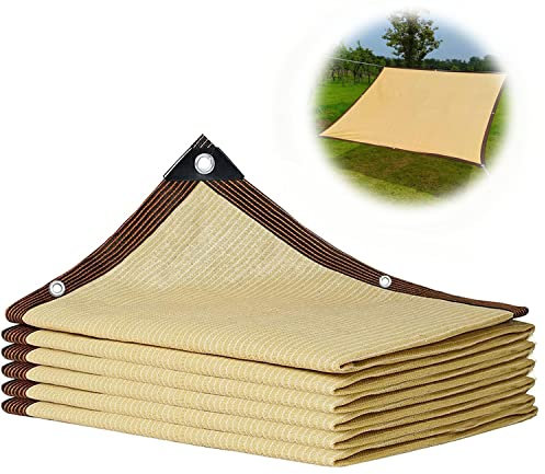 Voile d'ombrage Toile Ombrage 1x2m 2x3m 3x4m 4x4m 4x5m 6x8m Filet D'ombrage Respirante, 90% UV Protection pour Patio Jardin, Terrasse, Extérieur, Balcon Pare-Soleil Tissu ( Color : Beige , Size : 4mx4