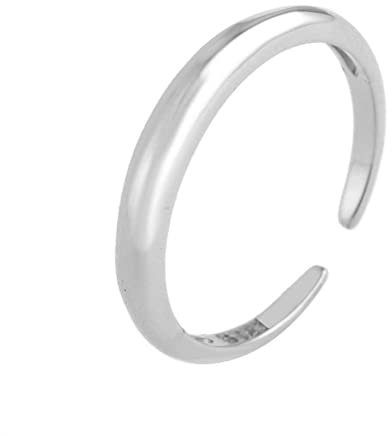 Sterling Silber Crescent Moon Nische Persönlichkeit Vielseitig u Form Weiblicher Ring Südkorea Cooler Stil Einfachheit Mode Ring, Platin, Einstellbare Öffnung