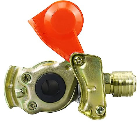 CHEVVY Kupplungskopf mit Druckluftkupplung 2515298 Druckluft Kupplung Luftanschluss Werkstattanschluss für Lkw Traktor Druckluftbremse (Rot oder Gelb)