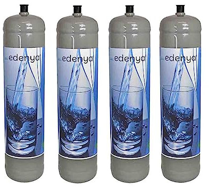 4 bouteilles CO2 600 g jetables Edenya Bubbles avec raccord M11 x 1 pour eau pétillante e290