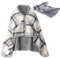JEMPET Coperta indossabile in pile con bottoni, comoda coperta in flanella a poncho, scialle in peluche, senza maniche, per donne e uomini (160 x 140 cm)
