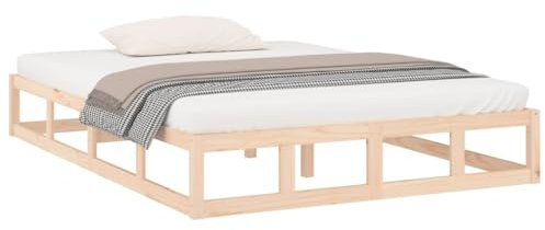 vidaXL Massivholzbett Bettgestell Bett Holzbett Doppelbett Bettrahmen Lattenrost Schlafzimmerbett Schlafzimmermöbel 180x200cm Kiefernholz