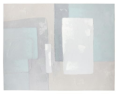 Casablanca Deko großes Bild auf Leinwand 130 x 100 cm - Keilrahmen Bild XXL geometrische Formen - Wandbild Wanddekoration- weiß grau blau