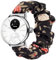 Blueshaweu Bracelet Compatible avec Wit-hings Smartwatch,en Tissu Imprimé Élastique Bracelet de Montre du Wit-hings Scanwatch 18mm/20mm Smartwatch (18mm, Fleurs noires)