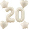 Beige Luftballons Zahl 20+4 pcs herz/stern Folienballon Zahl 20 .Geburtstag frau mädchen,40 Riesenzahl Ballons 20 .geburtstagsdeko mann,Zahlenballon 20, Helium Ballons 20 Zahlen Luftballon