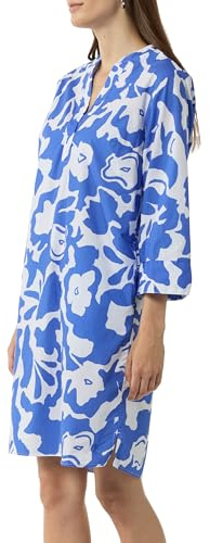 Comma Kleid mit Tunika-Ausschnitt und All-Over-Print