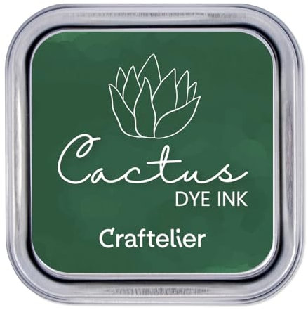 Craftelier Tintenkollektion auf Wasserbasis | Metallbox mit starkem Verschluss | Acryl- oder Gummistempel und poröse Oberflächen | 21 Farben (Cactus)