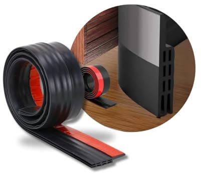 Perfect Cover Türdichtung selbstklebend – Zugluftstopper für tür 100x5cm – türdichtung unten aus silikon – tür zugluftstopper & schalldämmung – dichtungsband türleiste (Schwarz)