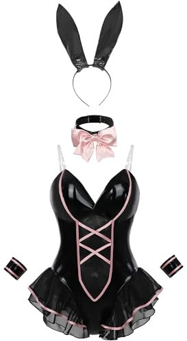FCCAM Costume de lapin pour femme Senpai, pour cosplay, avec oreilles, taille S