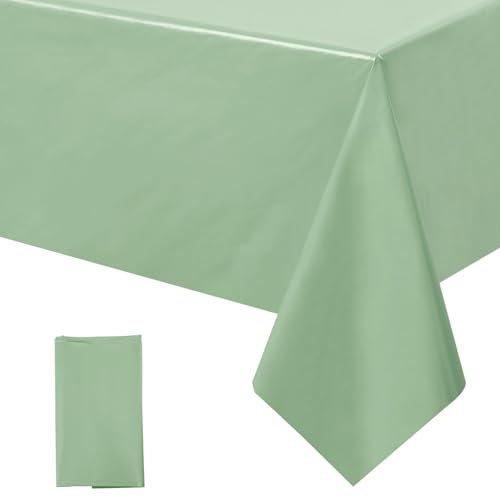 Tischdecke Salbeigrün Einweg,137*274cm Papiertischdecke Salbeigrün Tischtuch Tischdecke Salbeigrün Papier,Wasserdichte Tischdecke Salbeigrün Tischdecken für Picknick,Geburtstags,Hochzeit,Weihnachten