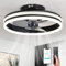 AHWEKR Leise Deckenventilator Mit Beleuchtung 30W Dimmbare Deckenleuchte Mit Fernbedienung Und APP 6 Geschwindigkeiten Lampe Mit Ventilator Timer Schlafzimmer Wohnzimmer Schwarz,40cm