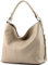modamoda de T160 Damen Leder Schultertasche Henkeltasche Large handmade in Italy, Farbe:Graubeige
