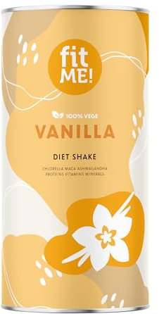 FIT ME Abnehmshake 500 g, Vanille Diätshake zum Abnehmen, Veganer & Glutenfreier Shake, Mahlzeitenersatz mit Ashwagandha & Leinsamen, Pulver, Kalorienarm & Proteinreich, Diätdrink