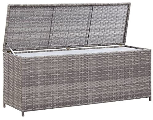 Rattan Outdoor Large Storage Box Patio Furniture Cushion Pillows Deck Container for Storage