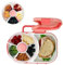 Kinder Snackbox mit Fächern und Deckel, Multifunktionale Baby Snack Spinner mit Tragbarem Box Set, Sicher Versiegelter Snackteller für Kleinkinder, Zuhause (Pink)